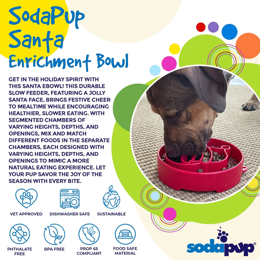 Santa eBowl Enrichment Slow Feeder Bowl - SodaPup