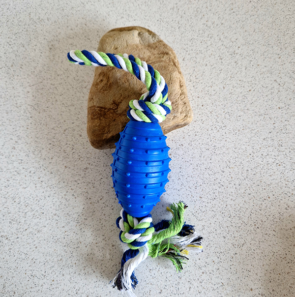 Rugby Ball Rope Dog Toy